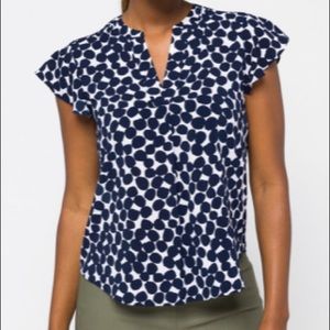 Calvin Klein Tallia Flutter Sleeve Blouse